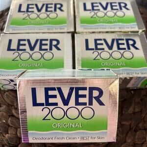 Lever 2000 Lot 5 oz Original Deodorant Fresh Clean Soap Bars Silver Box 1997